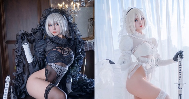 Bộ ảnh Cosplay thành 2B trong NieR: Automata với phiên bản Âm Dương đầy sắc nét