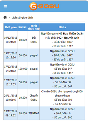 Cách nạp thẻ Cửu Dương Truyền Kỳ 03