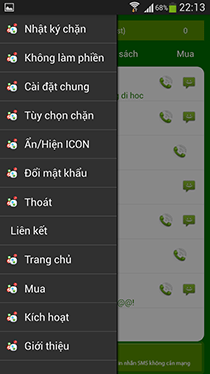 Chặn cuộc gọi và sms cho android