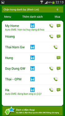 Chặn cuộc gọi và sms miễn phí