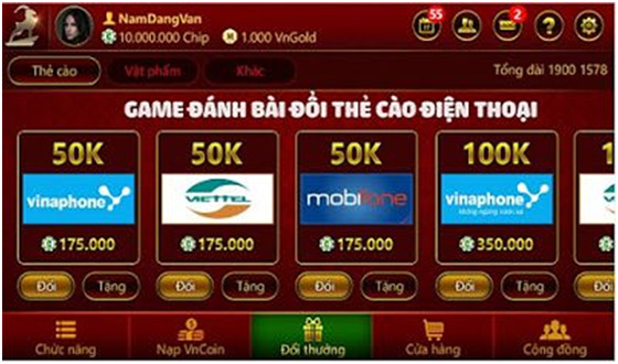 Game đánh bài đổi thẻ Viettel mới nhất 01